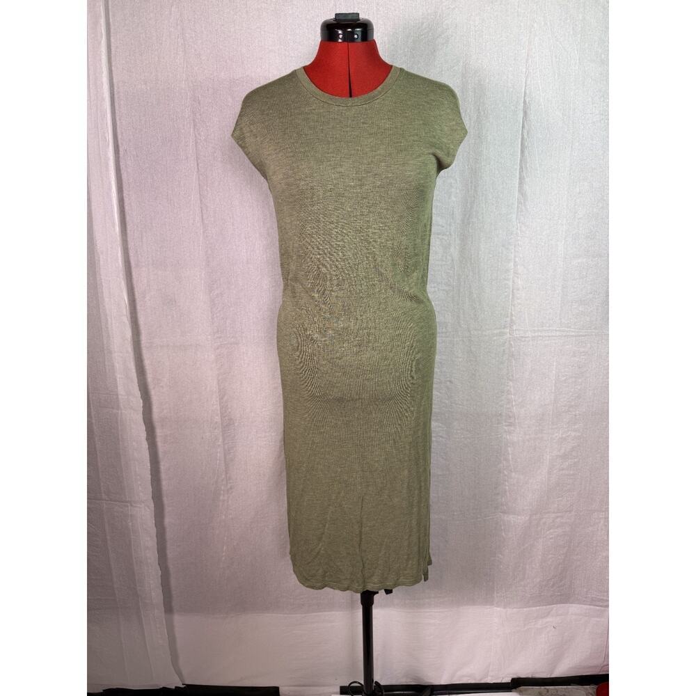 Madewell Midi Dress Olive Green Sz S Fall Autumn Classic Grunge Stretch C958